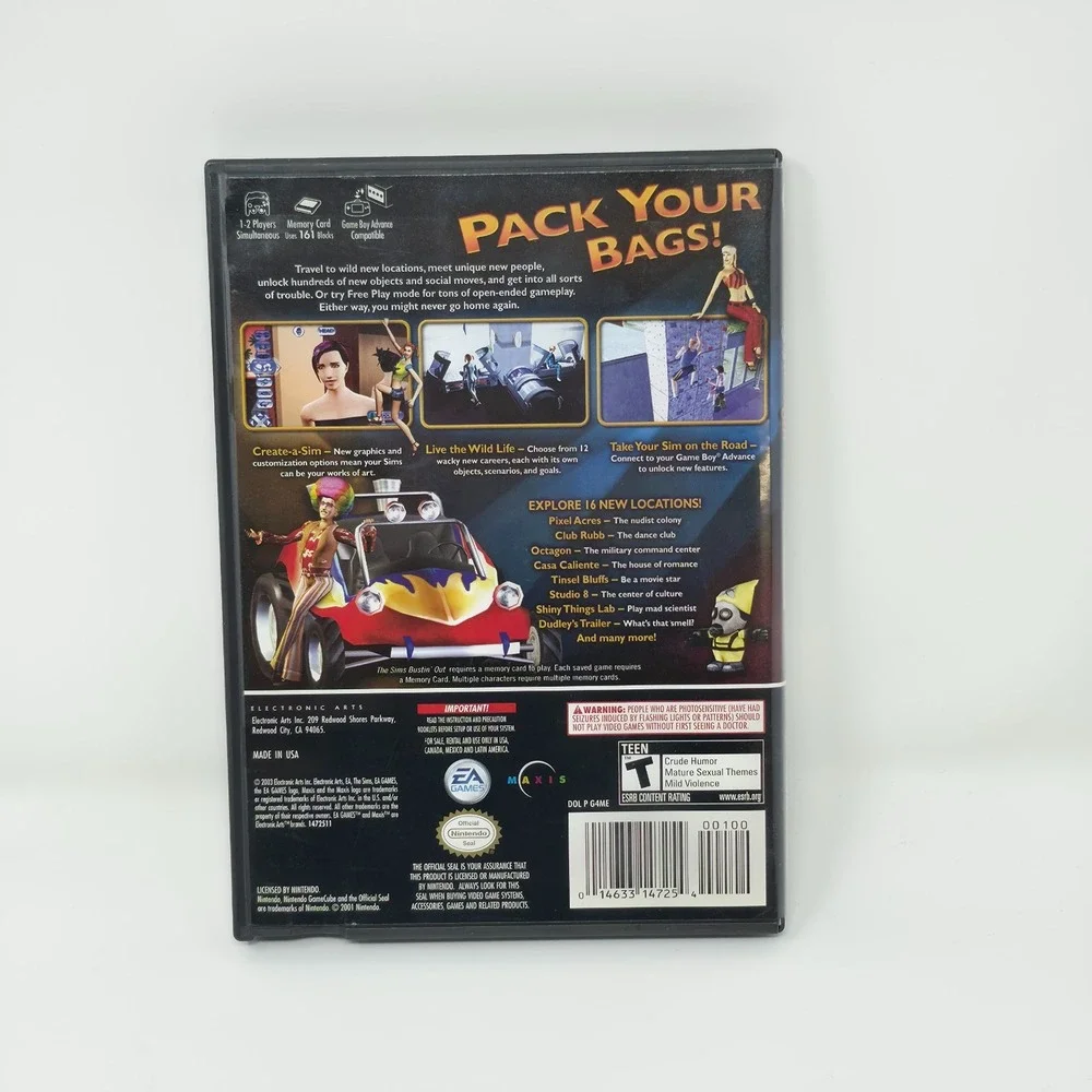 Nintendo GameCube The Sims Bustin' Out‎ Complete CIB Tested Manual 2003 - Picture 2 of 8